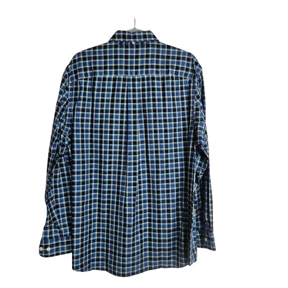 Mens Duluth Trading Co. Blue Plaid Long Sleeve Button-Down Shirt Cotton Blend Cl - Picture 2 of 16